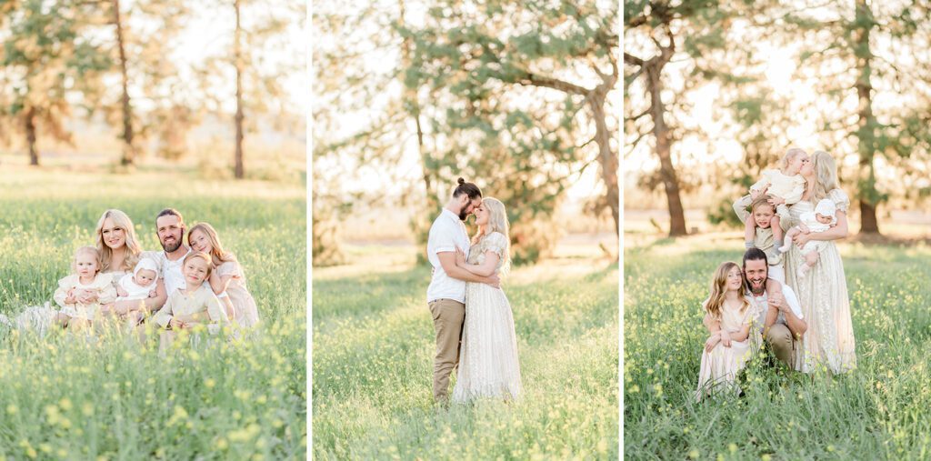 Natural lifestyle portraits of a family in a Walnut Creek mustard flower field