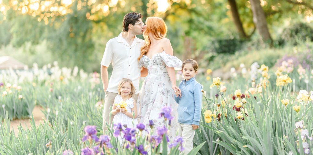 A family portrait in at Horton Iris Garden in Loomis