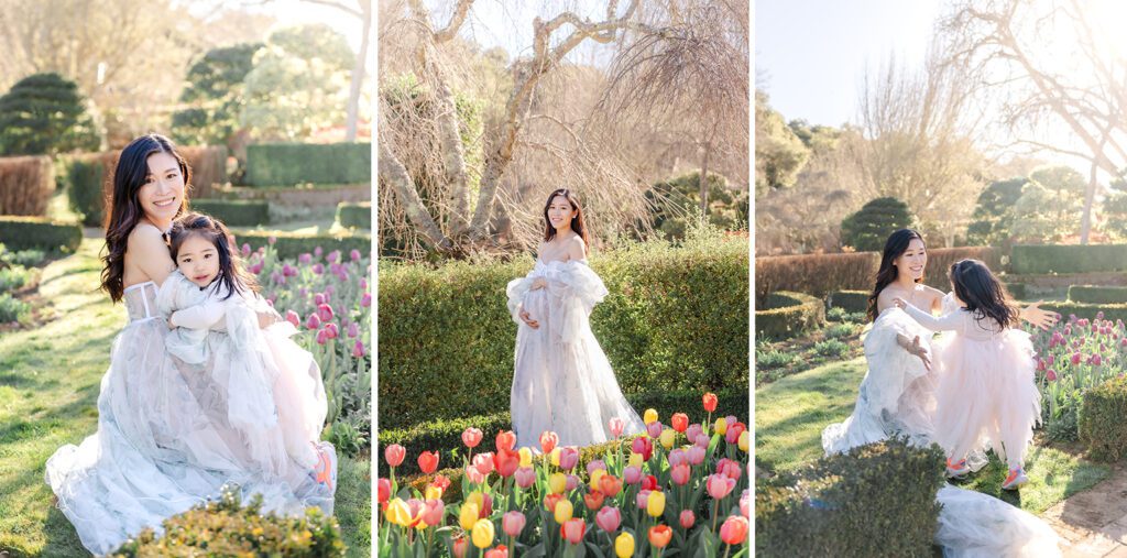 Family portraits at a tulip garden in Woodside Filoli
