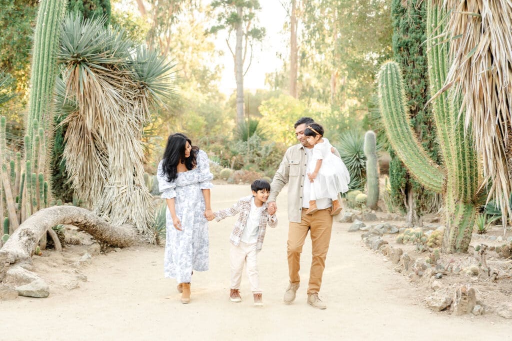 Family portrait at South Bay Area Stanford Cactus Garden